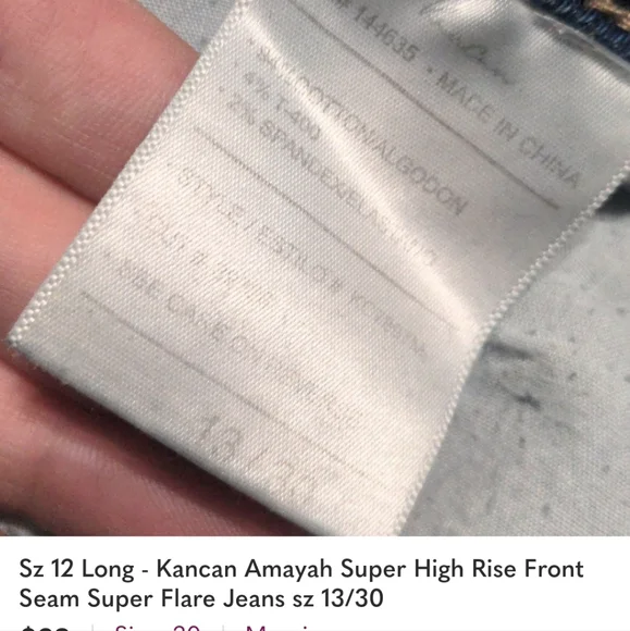 Sz 12 Long - Kancan Amayah Super High Rise Front Seam Super Flare Jeans sz 13/30 - Picture 5 of 5